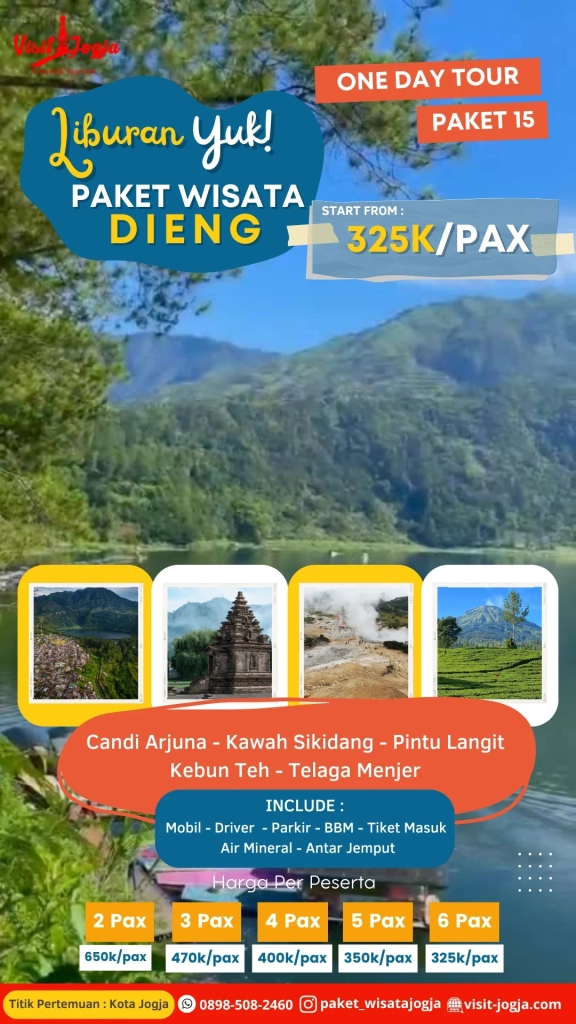 paket 15 wisata jogja dieng 1 hari