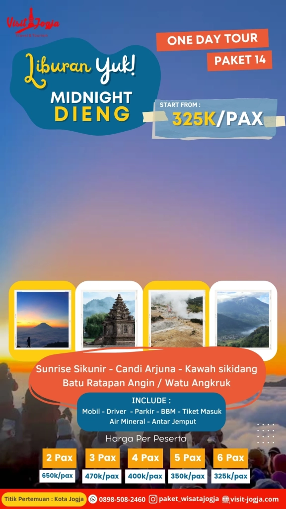 paket wisata jogja dieng 1 hari
