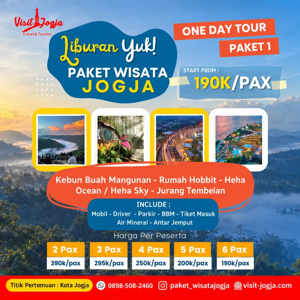Poster Wisata Jogja Sehari Penuh